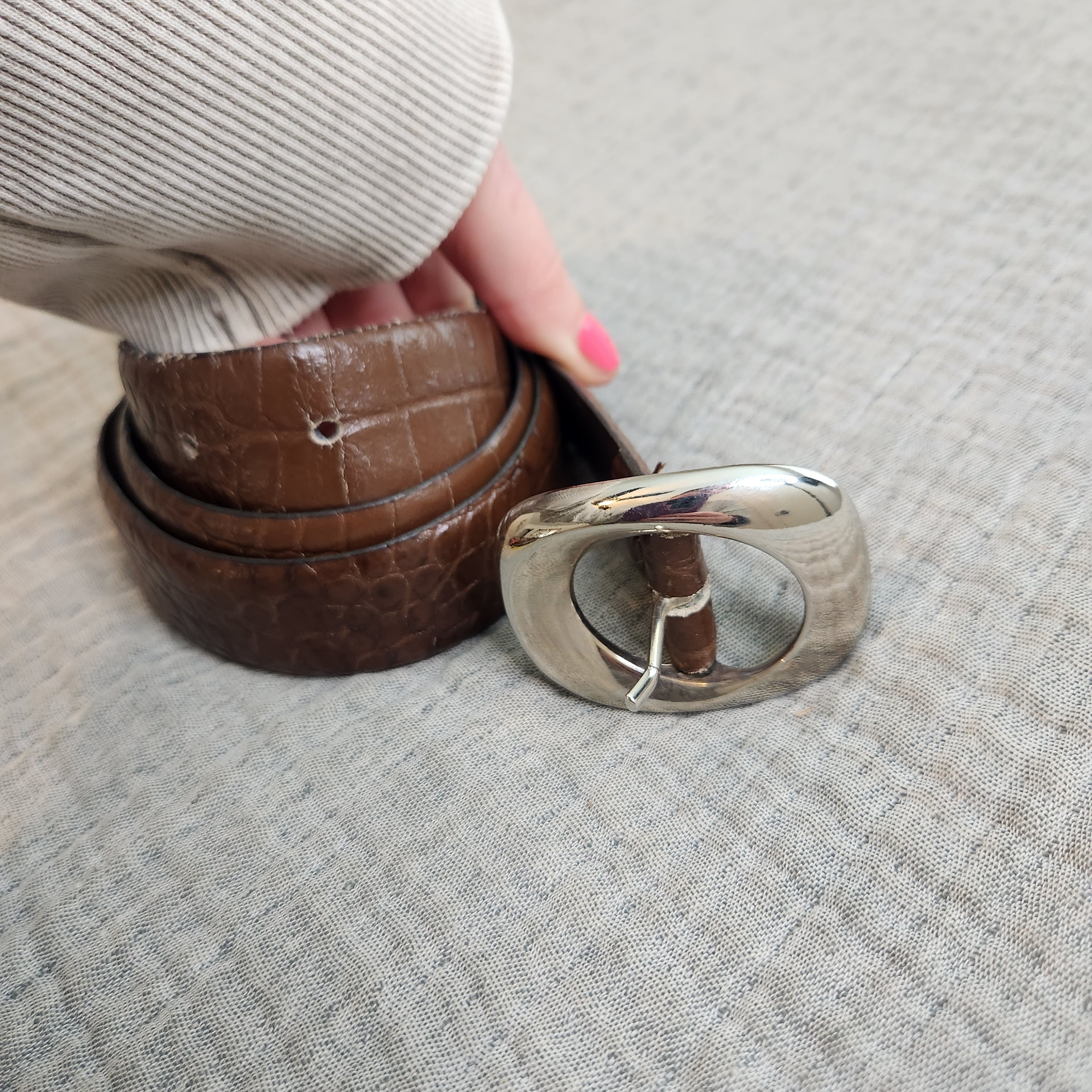 Ny&Co Wide Tan Faux Leather Belt Medium Size M 00s Y2k